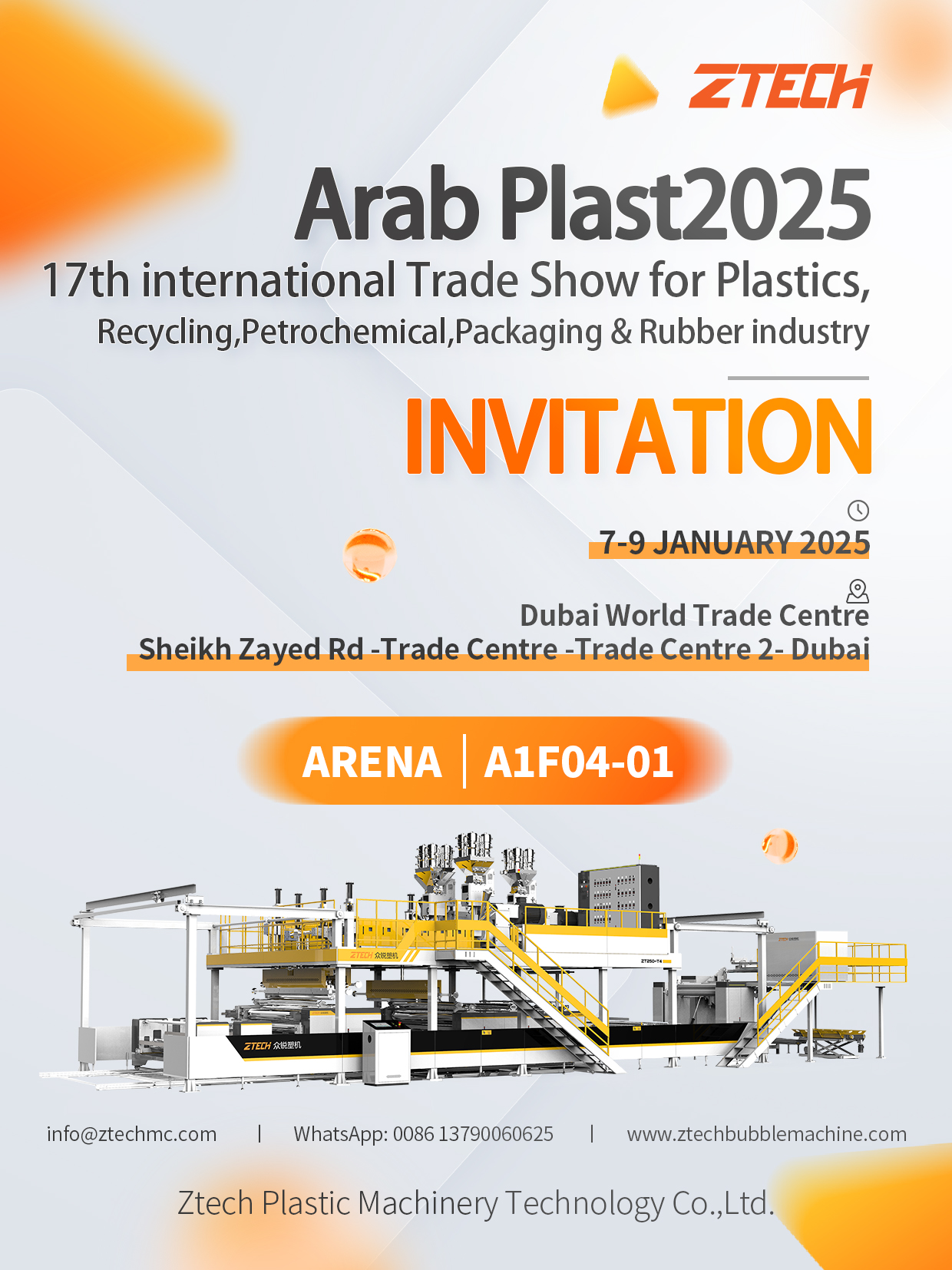 ZTECH will participate in the Dubai Arab Plast2025